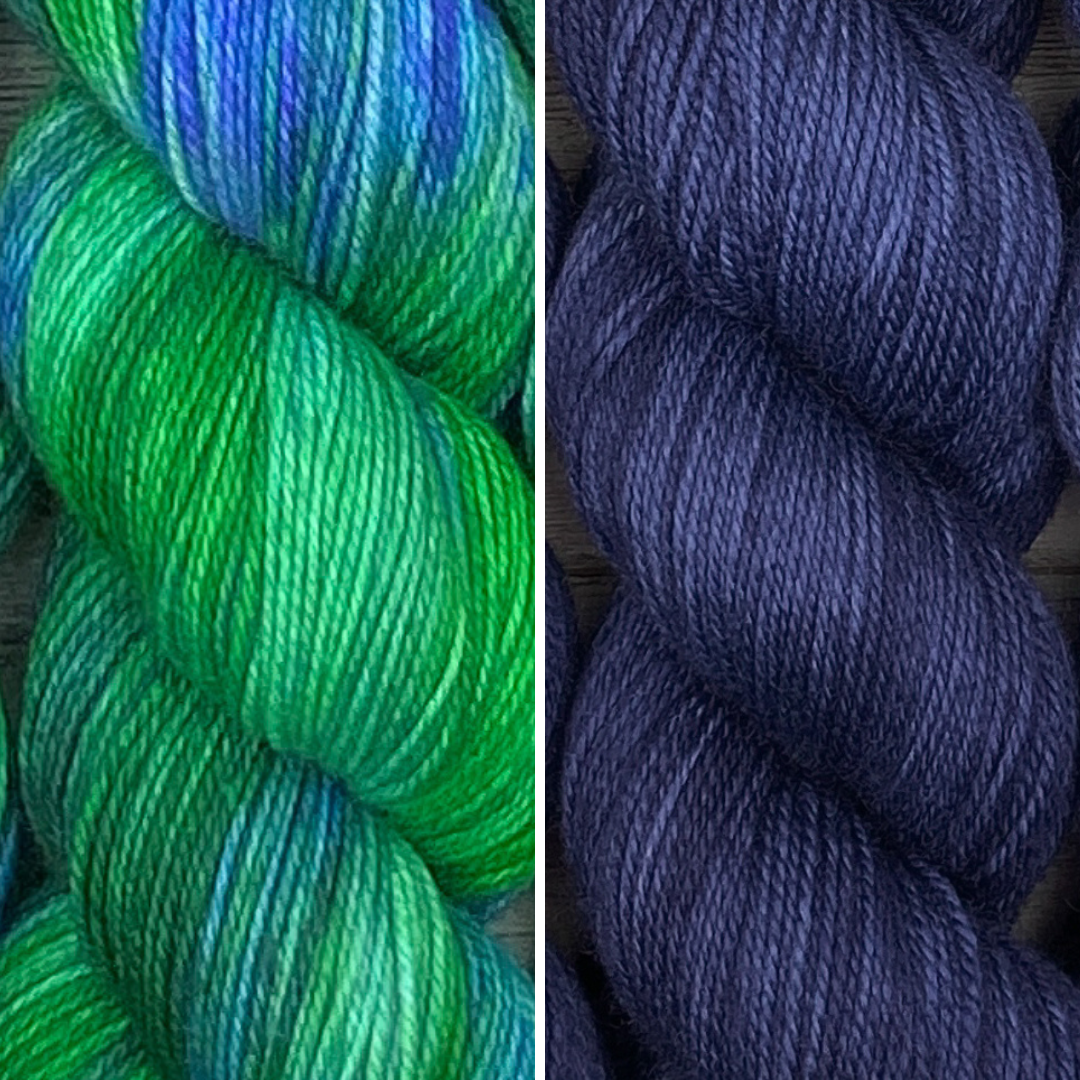 Cozy Up Knits January MAL - Two Coloured Shawl Yarn Suggestions
